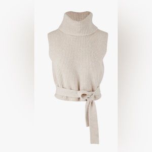 Cute turtle neck sweater with ties that wrap around waist